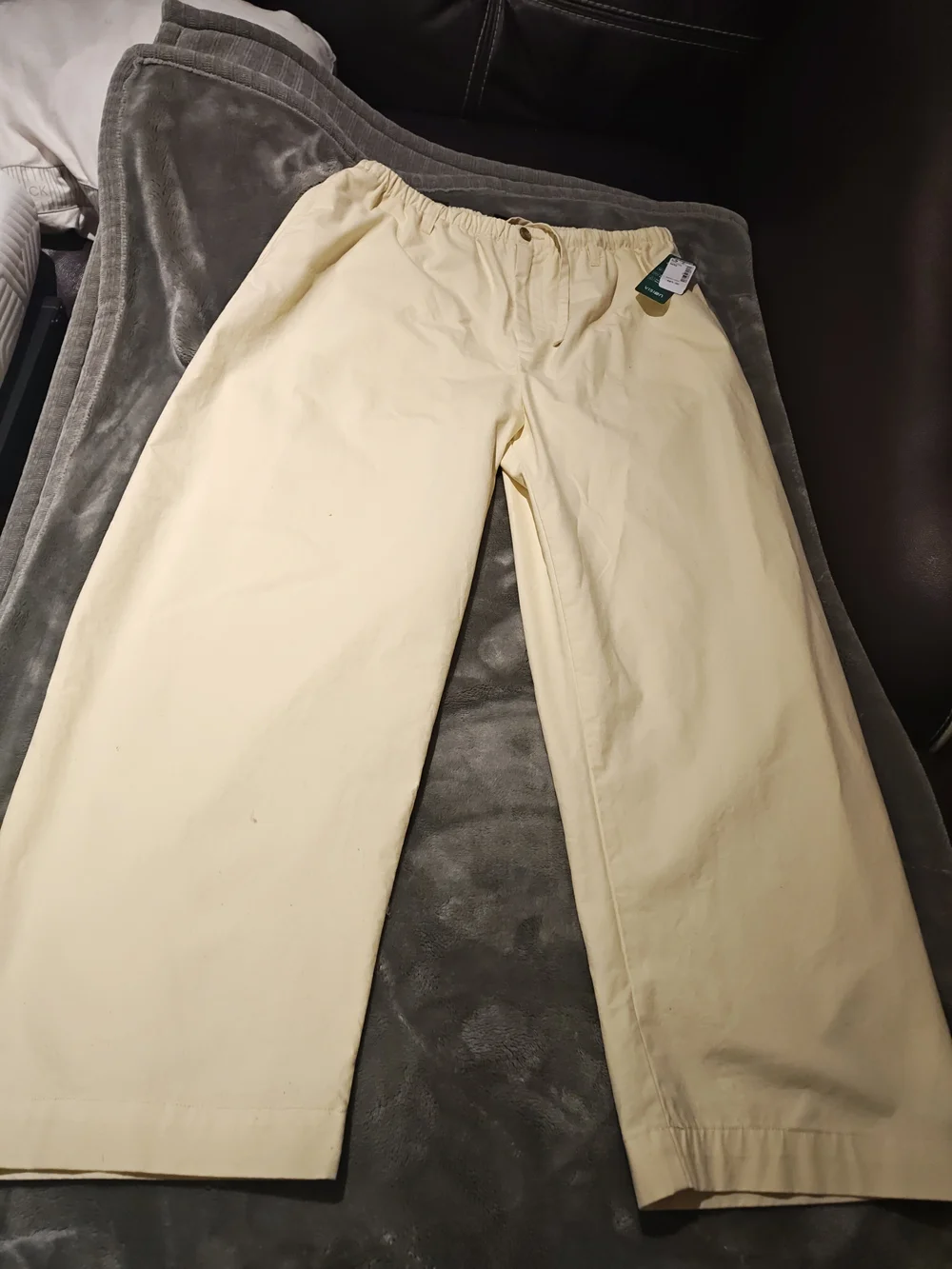 Men's Casual Drawstring Chinos in Cream M.